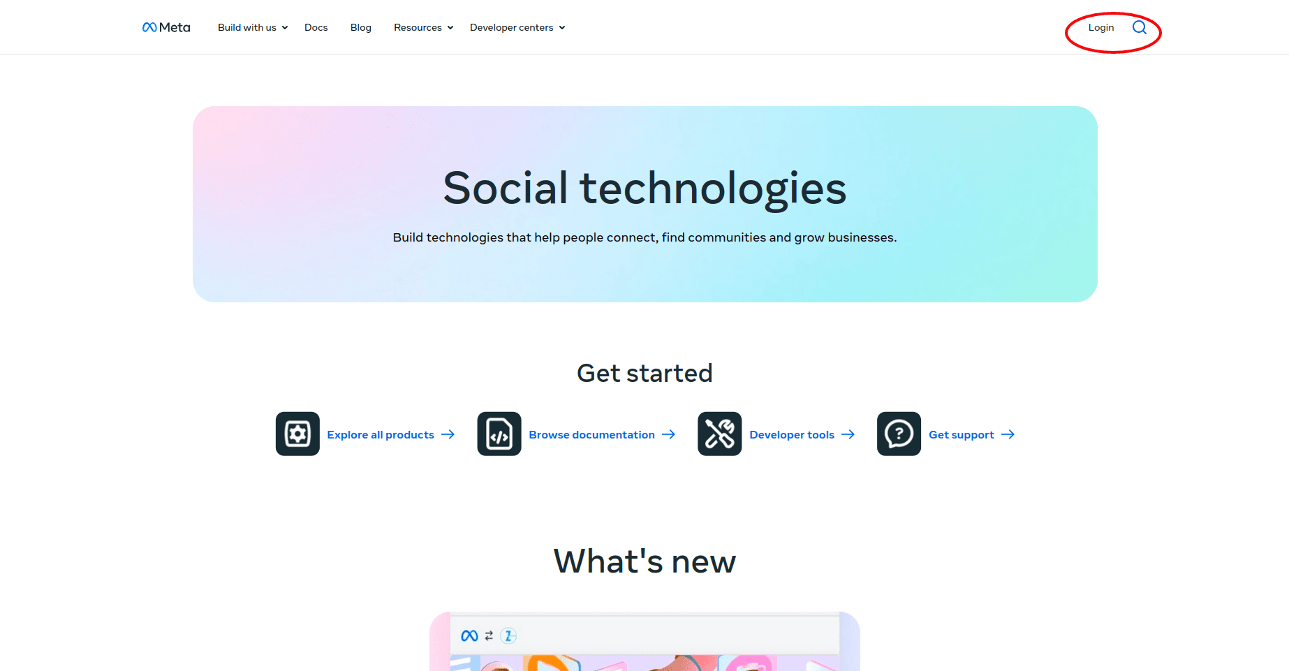 Meta for Developers Landing Page