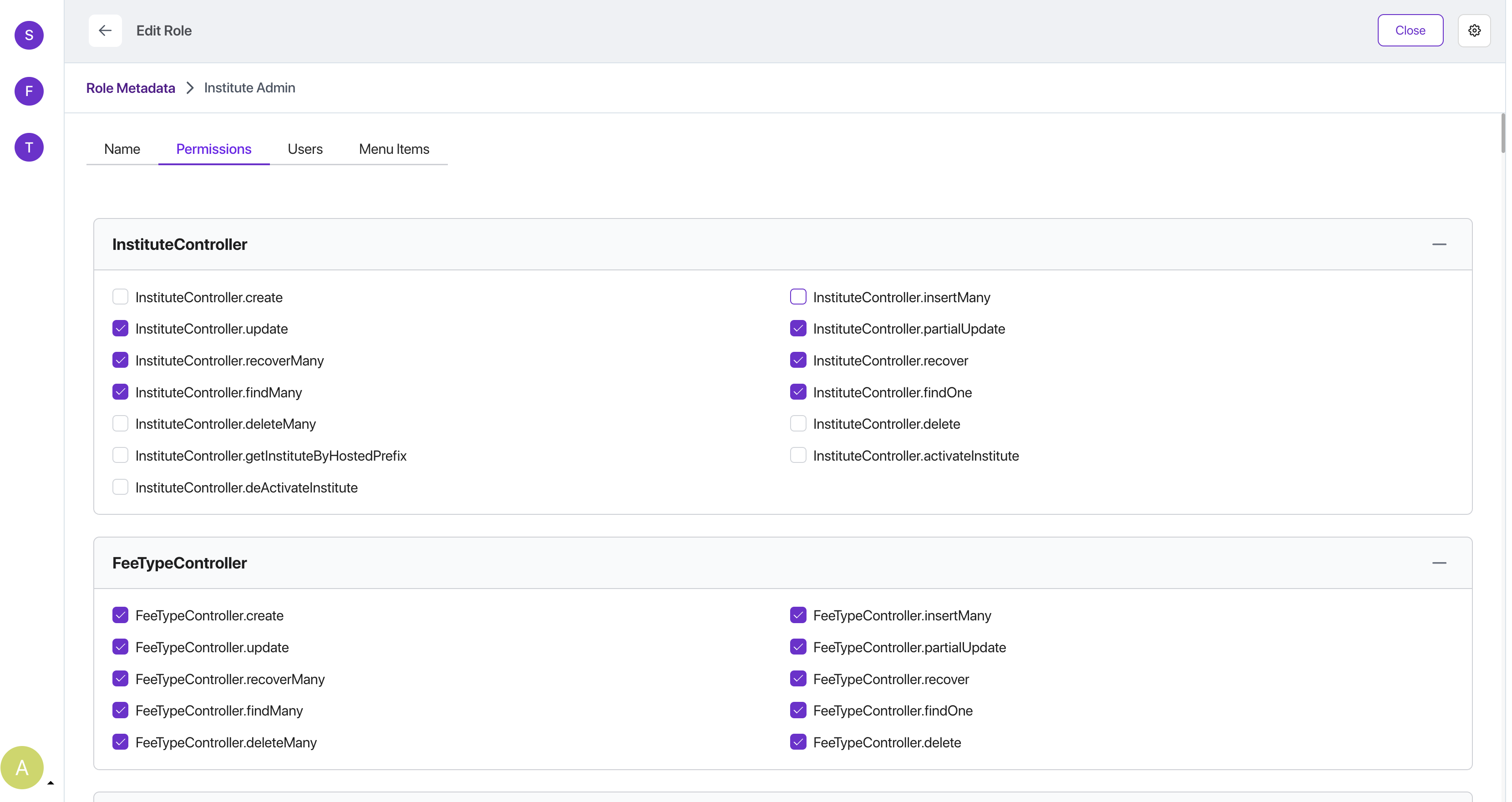 Assigning Role Permissions